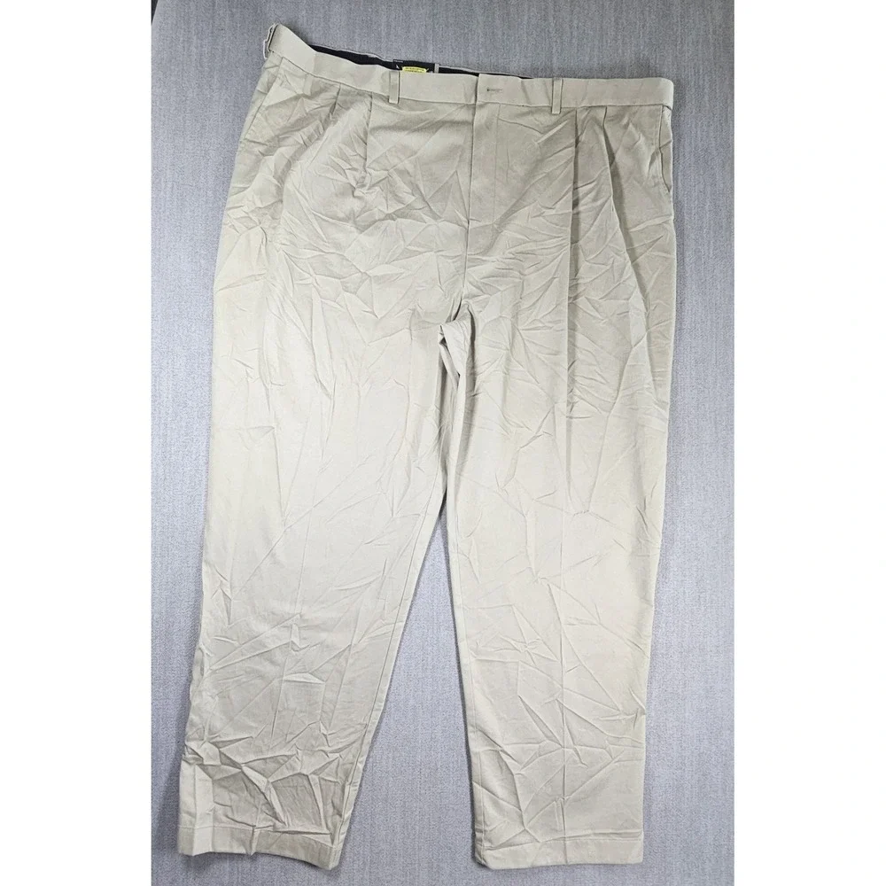 Roundtree and Yorke Non Iron Performance Chino Men's Beige Pants Size 48x32